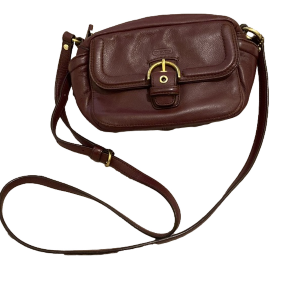 Coach Nr G1376-F25150 Campbell burgundy leather camera bag